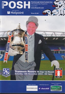 Peterborough United v Tranmere Rovers Match Programme 2004-11-13